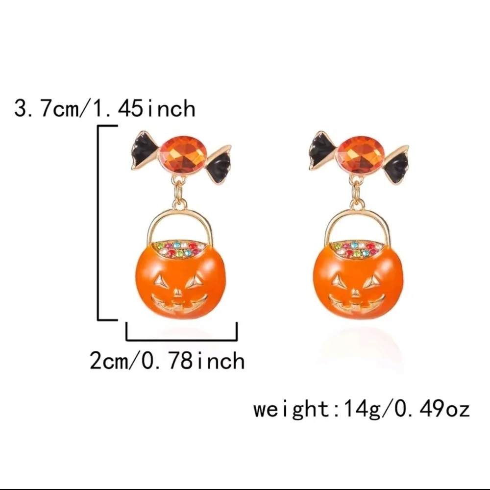 Orange and Black Halloween Earrings